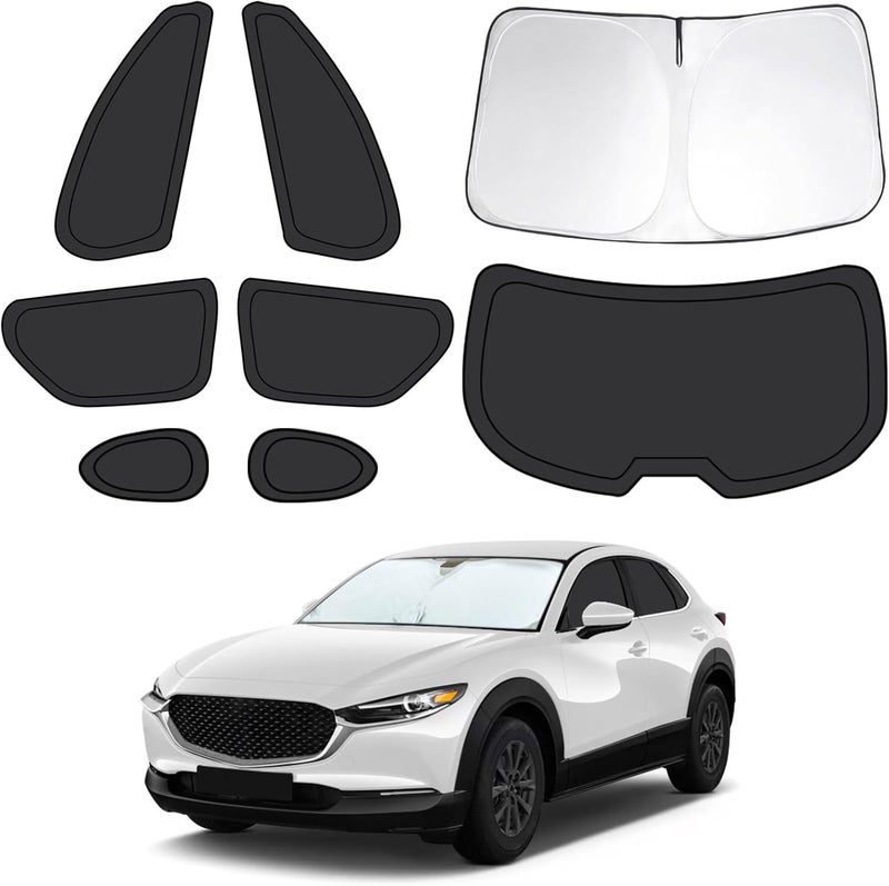 FSHAANY'S 8pcs Car Window Shades for Mazda CX30 2019-2025, Full Car Window Covers for Privacy, Sunshades for CX-30 Front Rear Windshield Side Windows to Block UV and Protect Privacy - Image 1
